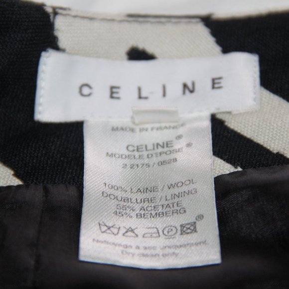 Celine Zebra Stripe Print Wool Mini Skirt Made in France Size 42 - Picture 5 of 6